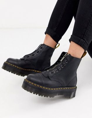 Черные кожаные ботинки на плоской подошве со шнуровкой и декоративной строчкой ASRA Exclusive Billie