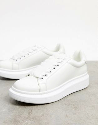 Белые кроссовки с лавандовыми вставками Topshop