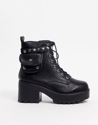 Ботинки черного цвета на каблуке со шнуровкой и крокодиловым принтом E8 by Miista Emma