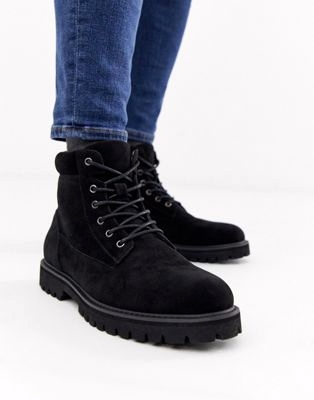 Черные кожаные ботинки-челси с массивной