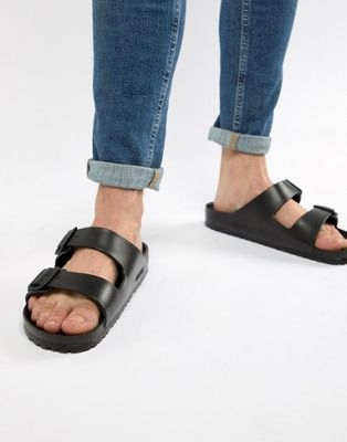 Черные кожаные гладиаторские сандалии с массивной подошвой PiSoS DESIGN