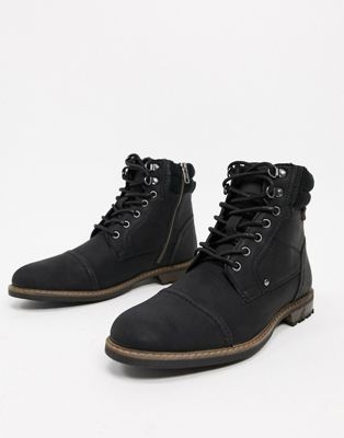 Коричневые кожаные ботинки на шнуровке H by Hudson