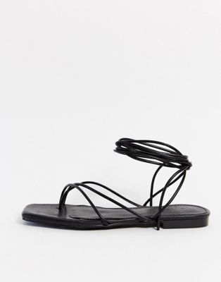 Stradvarius padded flat sandal in